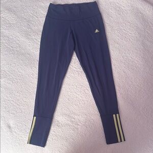 Adidas - Sport Essentials Leggings w/ Neon Yellow Stripes - Size Small